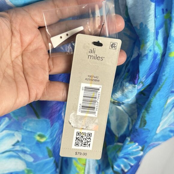 Ali Miles Women’s Blue Butterfly Swing Button Down Tunic Top Sz 2X New - Picture 7 of 7